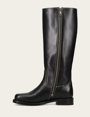 Women's Black Campus Low Heel Tall Riding Boot Frye