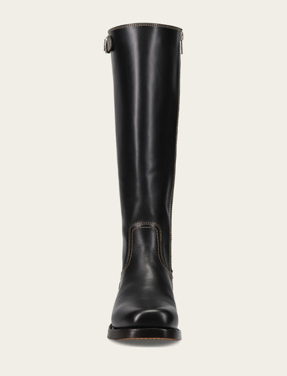 Women's Black Campus Low Heel Tall Riding Boot Frye