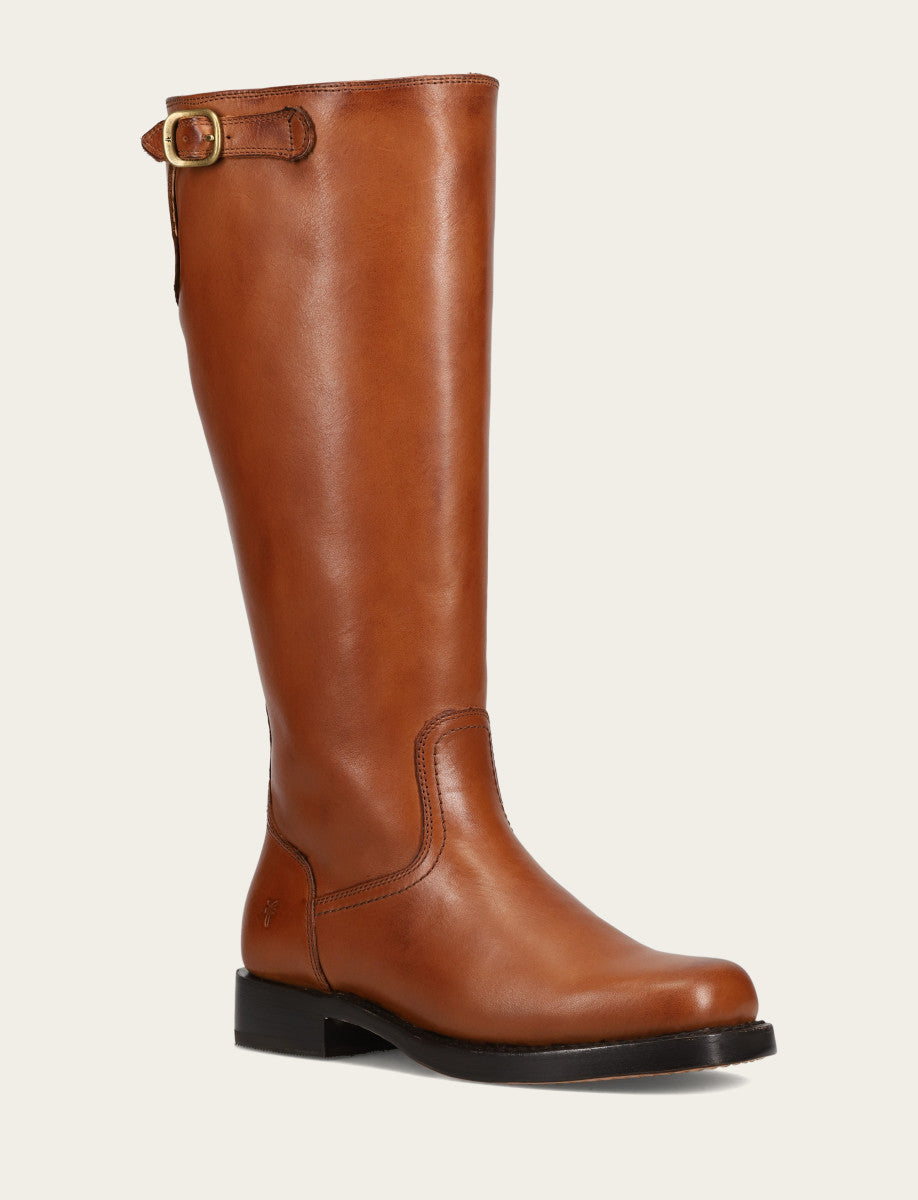 Women's Cognac Campus Low Heel Tall Riding Wide Calf Boot Frye Online