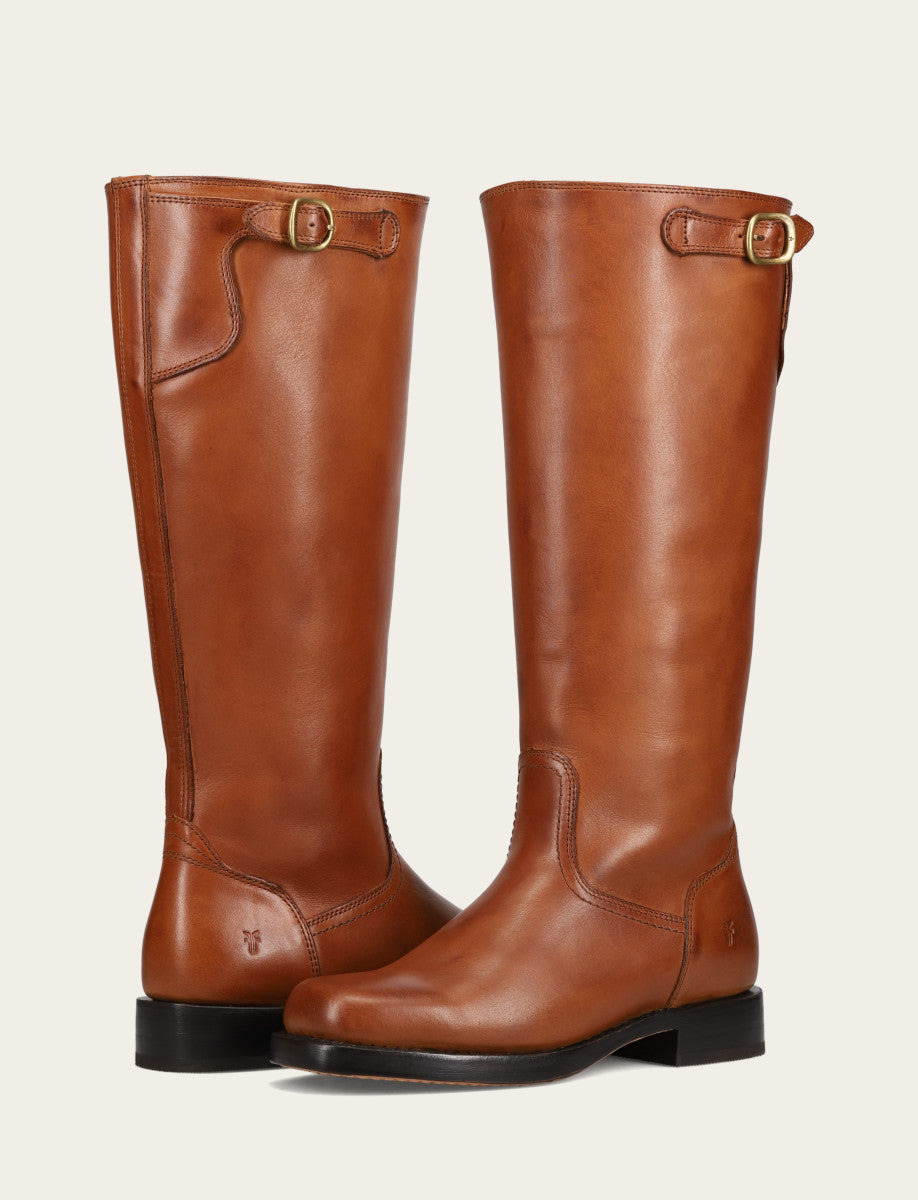 Women's Cognac Campus Low Heel Tall Riding Wide Calf Boot Frye Online