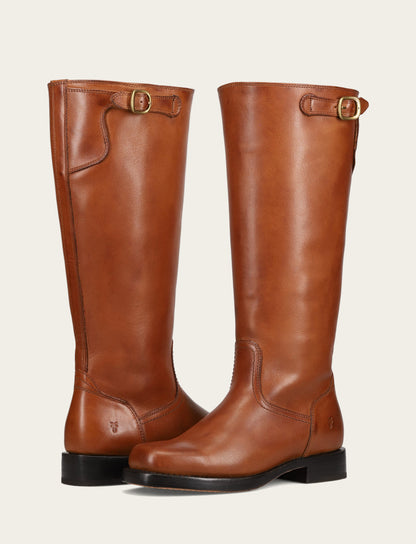 Women's Cognac Campus Low Heel Tall Riding Wide Calf Boot Frye Online
