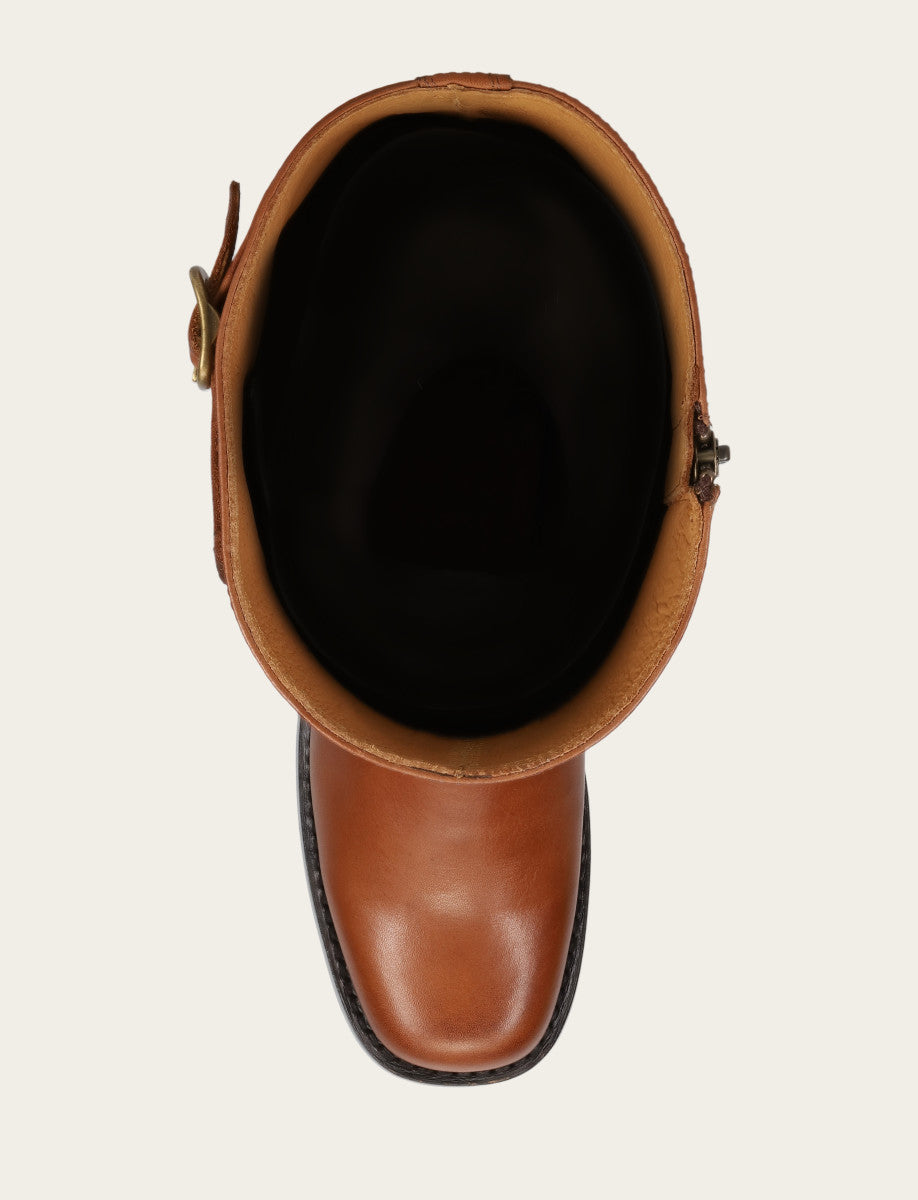 Women's Cognac Campus Low Heel Tall Riding Wide Calf Boot Frye Online