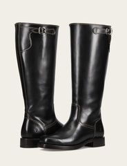 Women's Black Campus Low Heel Tall Riding Wide Calf Boot Frye Discount