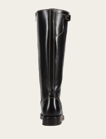 Women's Black Campus Low Heel Tall Riding Wide Calf Boot Frye Discount