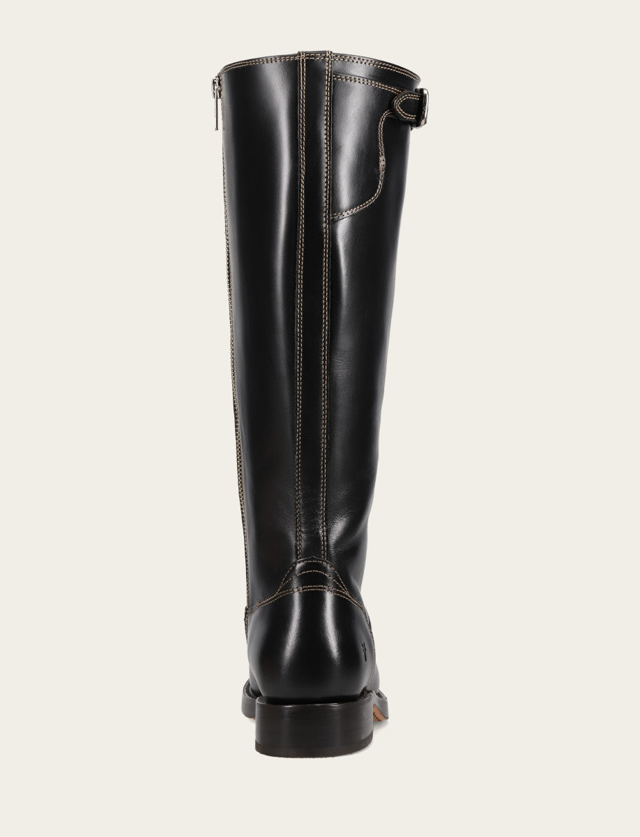 Women's Black Campus Low Heel Tall Riding Wide Calf Boot Frye Discount