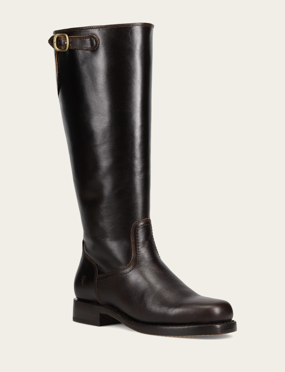 Women's Bourbon Campus Low Heel Tall Riding Wide Calf Boot Frye USA