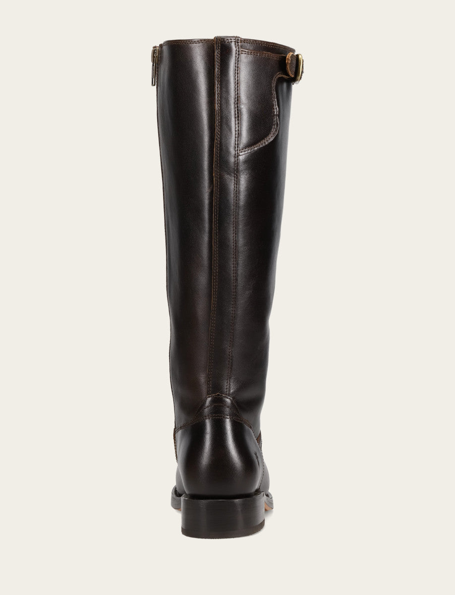 Women's Bourbon Campus Low Heel Tall Riding Wide Calf Boot Frye USA