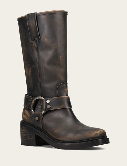 Women's Distressed Black Kate Harness Boot Frye