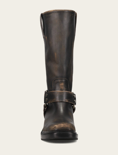 Women's Distressed Black Kate Harness Boot Frye