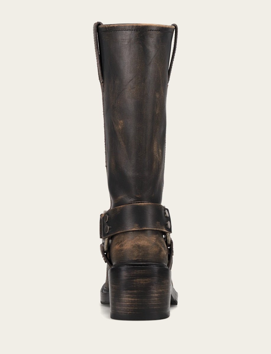 Women's Distressed Black Kate Harness Boot Frye