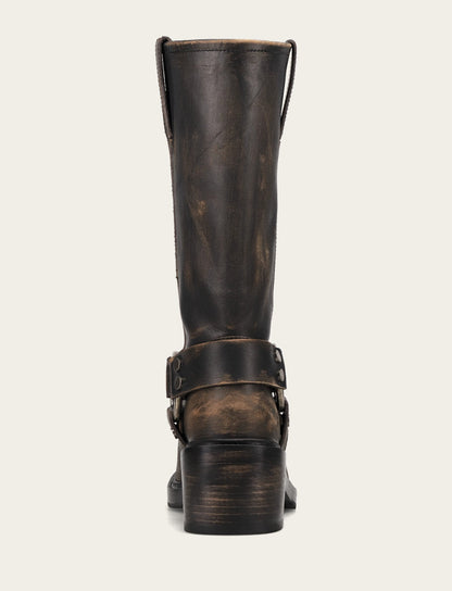 Women's Distressed Black Kate Harness Boot Frye