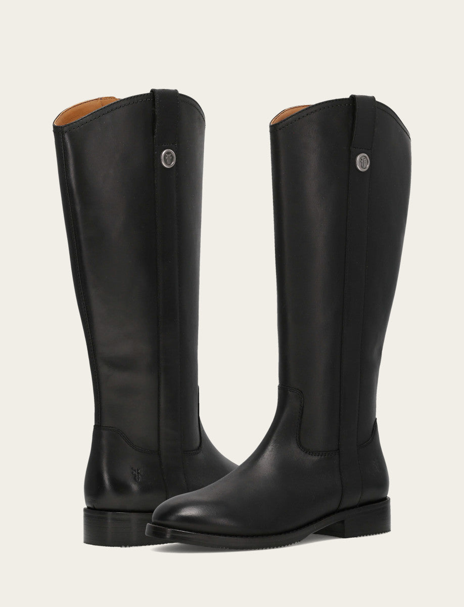 Women's Black Melissa Button Tall Inside Zip Wide Calf Boot Frye On sale