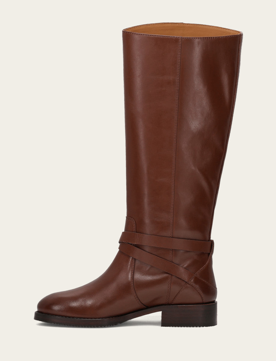 Women's Walnut Melissa Belted Riding Wide Calf Boot Frye Online