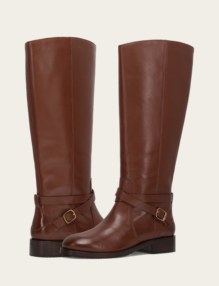 Women's Walnut Melissa Belted Riding Wide Calf Boot Frye Online