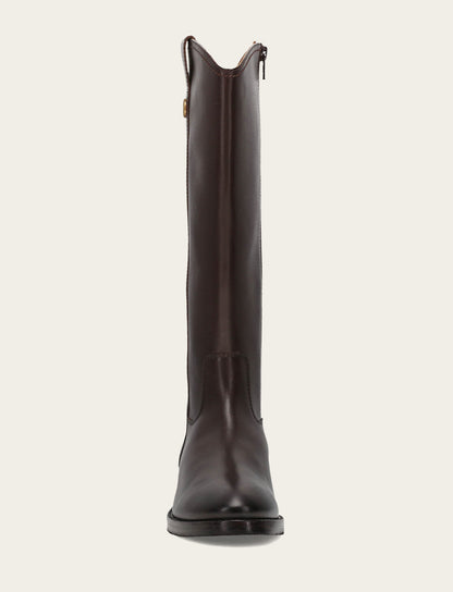 Women's Dark Brown Melissa Button Tall Inside Zip Wide Calf Boot Frye Sale