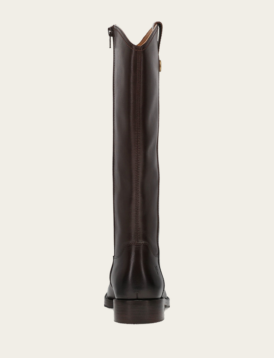 Women's Dark Brown Melissa Button Tall Inside Zip Wide Calf Boot Frye Sale
