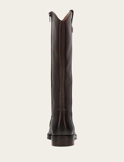 Women's Dark Brown Melissa Button Tall Inside Zip Wide Calf Boot Frye Sale