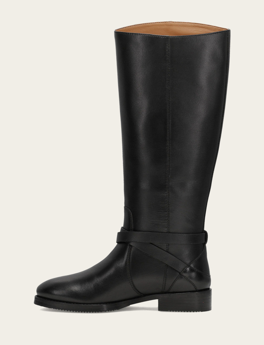 Women's Black Melissa Belted Riding Boot Frye Outlet