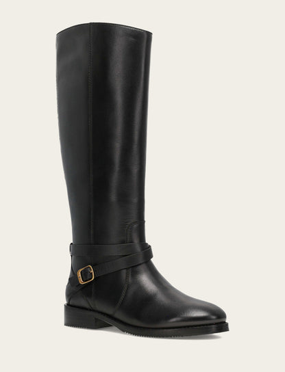 Women's Black Melissa Belted Riding Wide Calf Boot Frye us