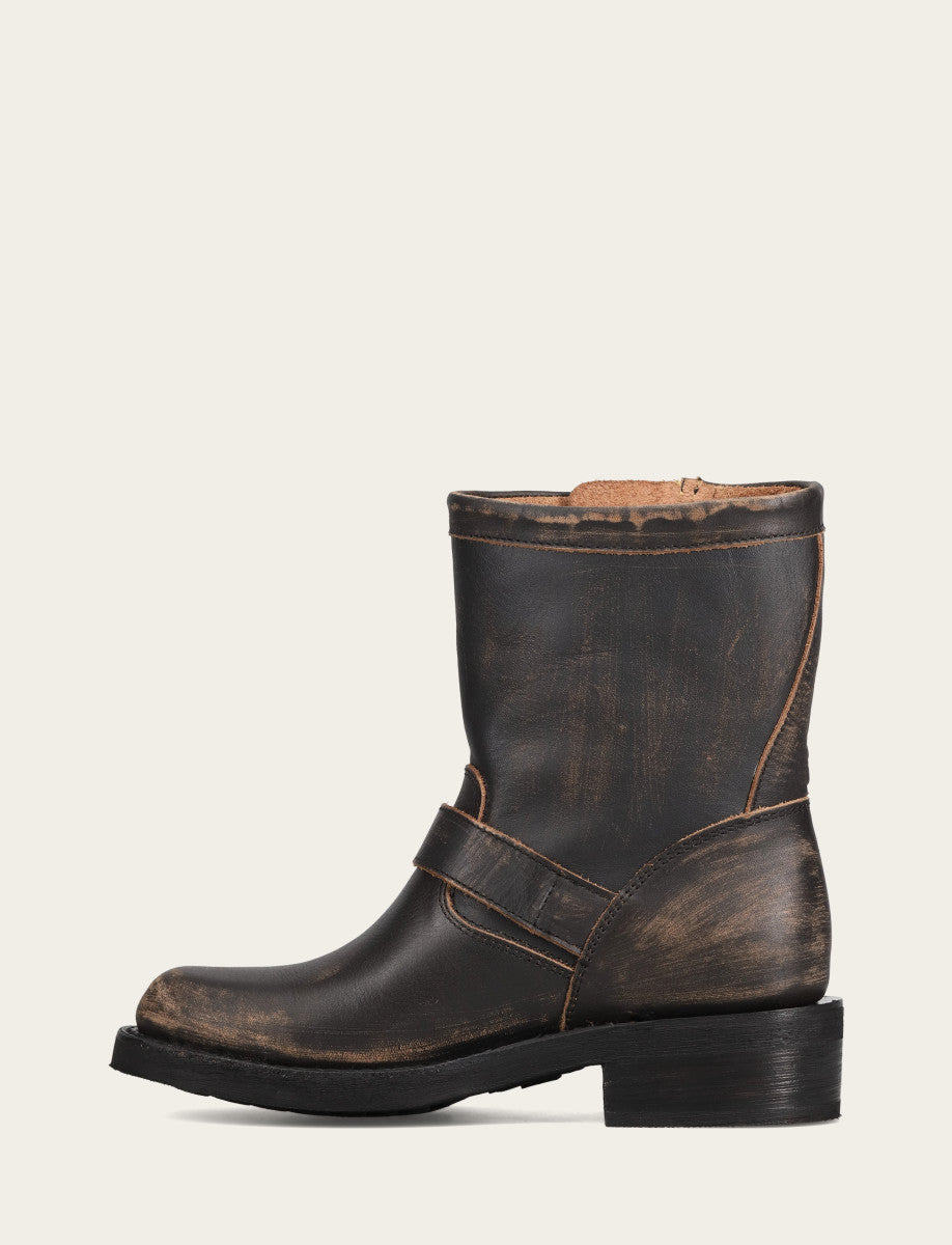 Women's Distressed Black Viv Short Engineer Boot Frye Sale