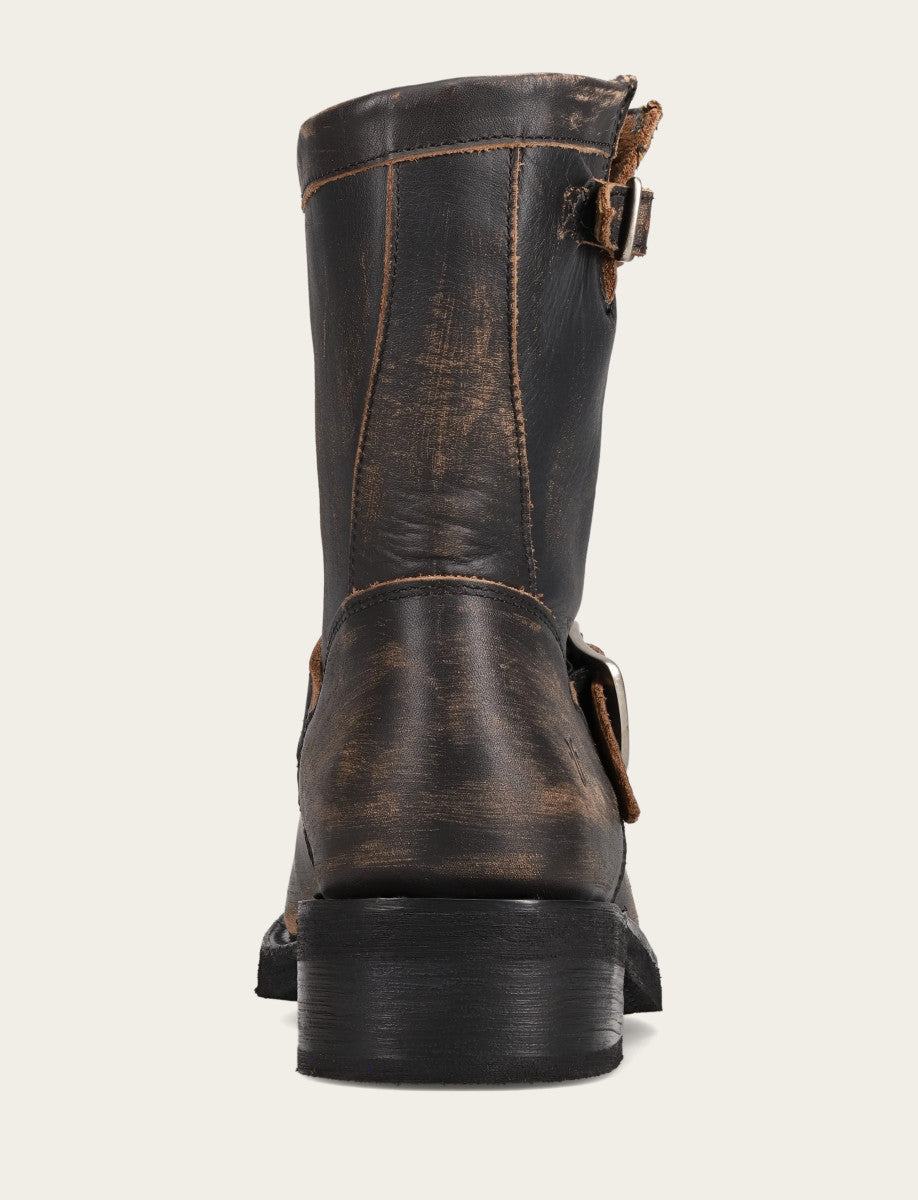 Women's Distressed Black Viv Short Engineer Boot Frye Sale