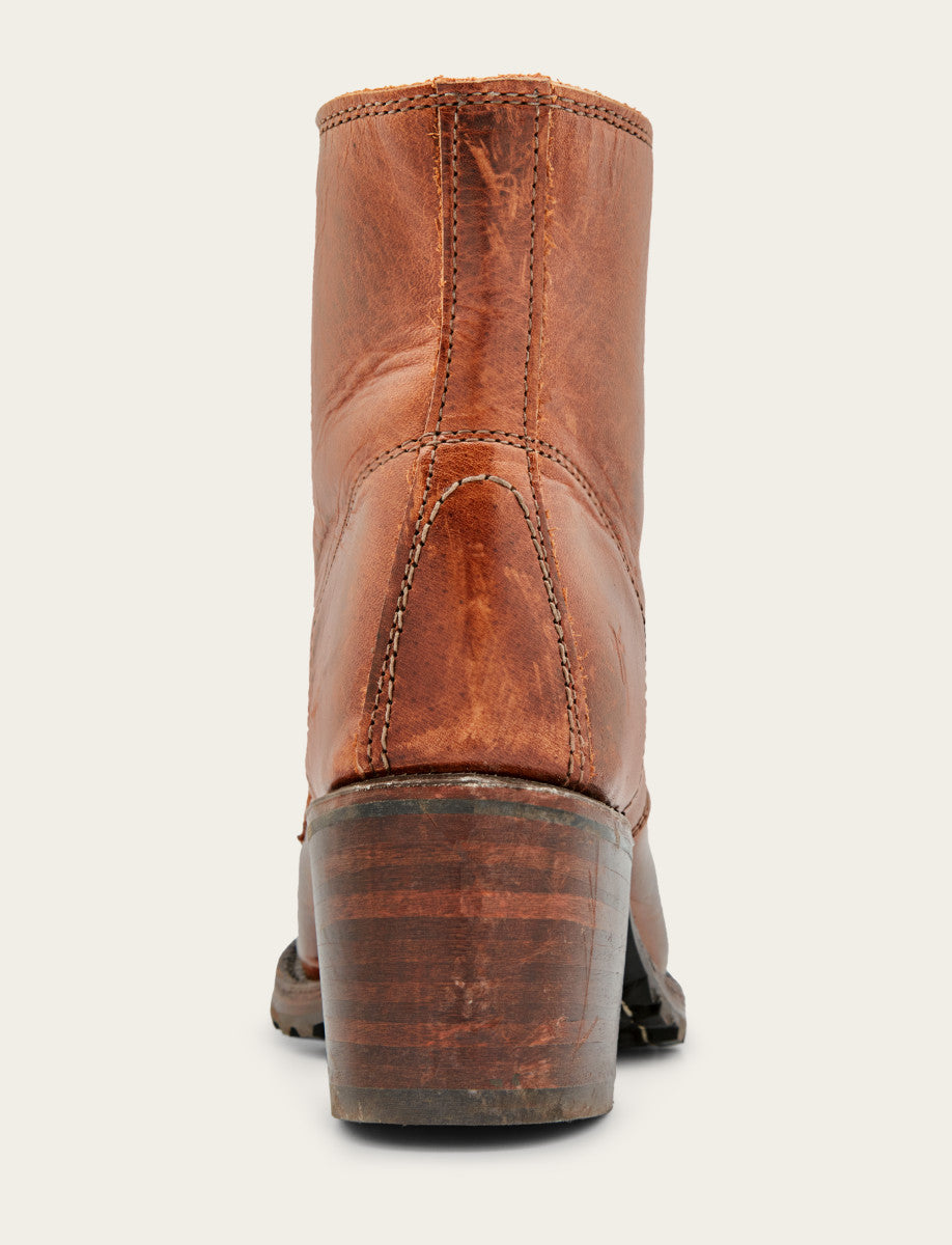 Women's Cognac Sabrina 6G Lace Up Boots Frye For Sale
