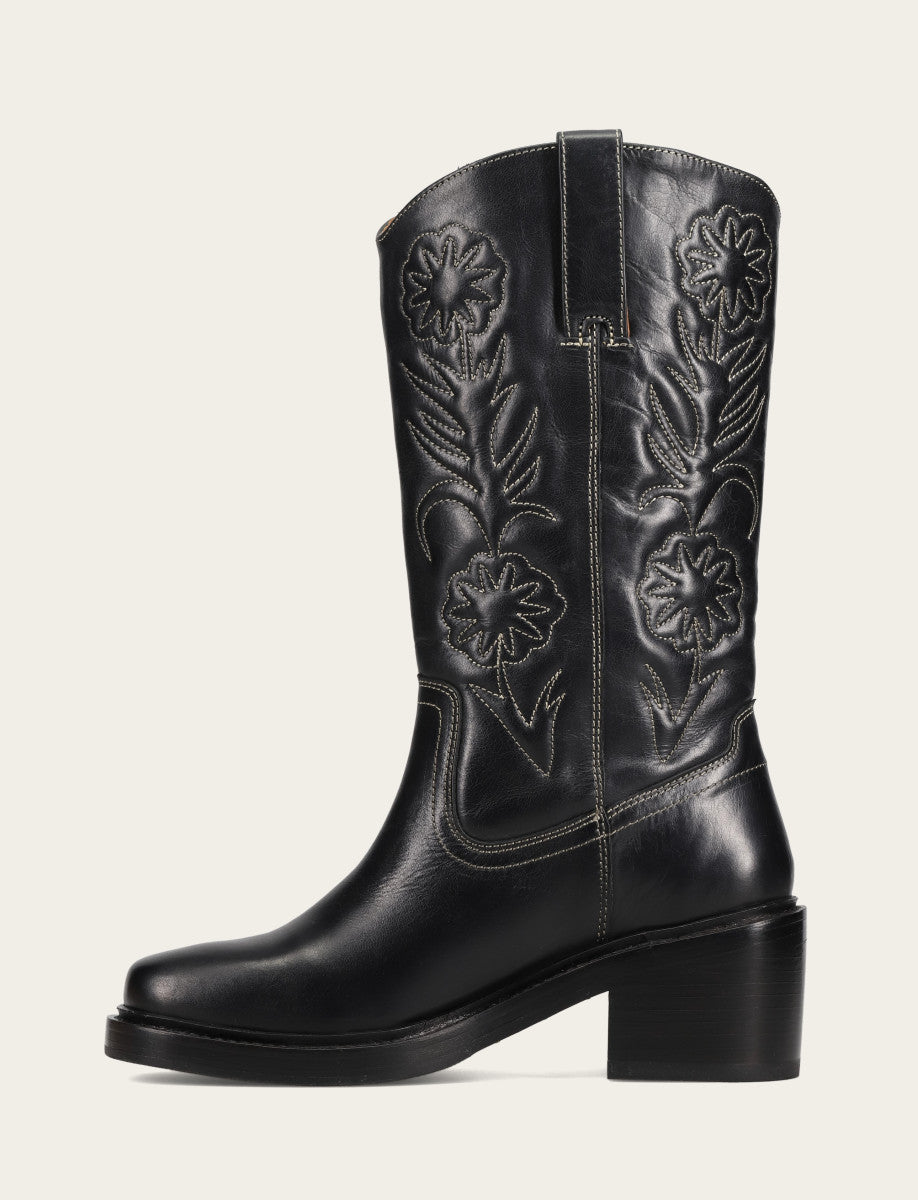 Women's Black Kate Deco Stitch Boot Frye Outlet
