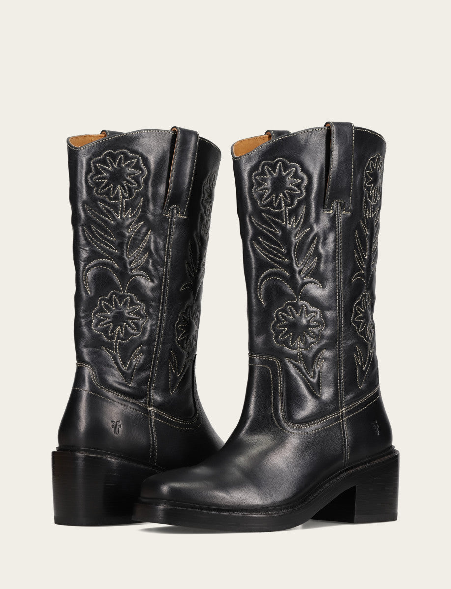 Women's Black Kate Deco Stitch Boot Frye Outlet