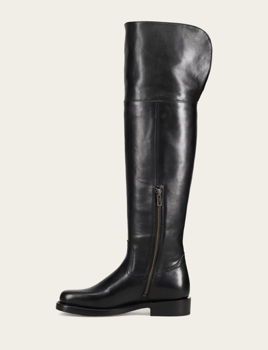 Women's Black Campus Low Heel Over The Knee Boot Frye Online