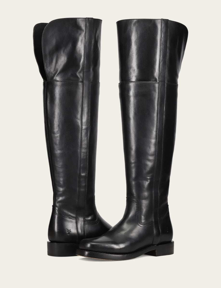 Women's Black Campus Low Heel Over The Knee Boot Frye Online