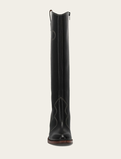 Women's Black Corinne Tall Deco Stitch Boot Frye