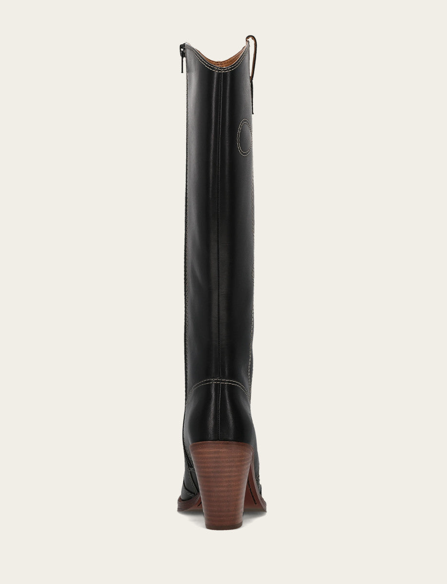 Women's Black Corinne Tall Deco Stitch Boot Frye