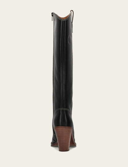 Women's Black Corinne Tall Deco Stitch Boot Frye