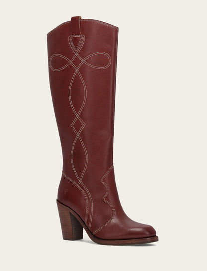 Women's Cranberry Corinne Tall Deco Stitch Boot Frye Discount