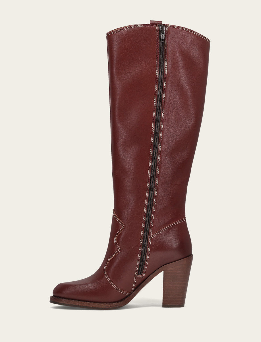 Women's Cranberry Corinne Tall Deco Stitch Boot Frye Discount