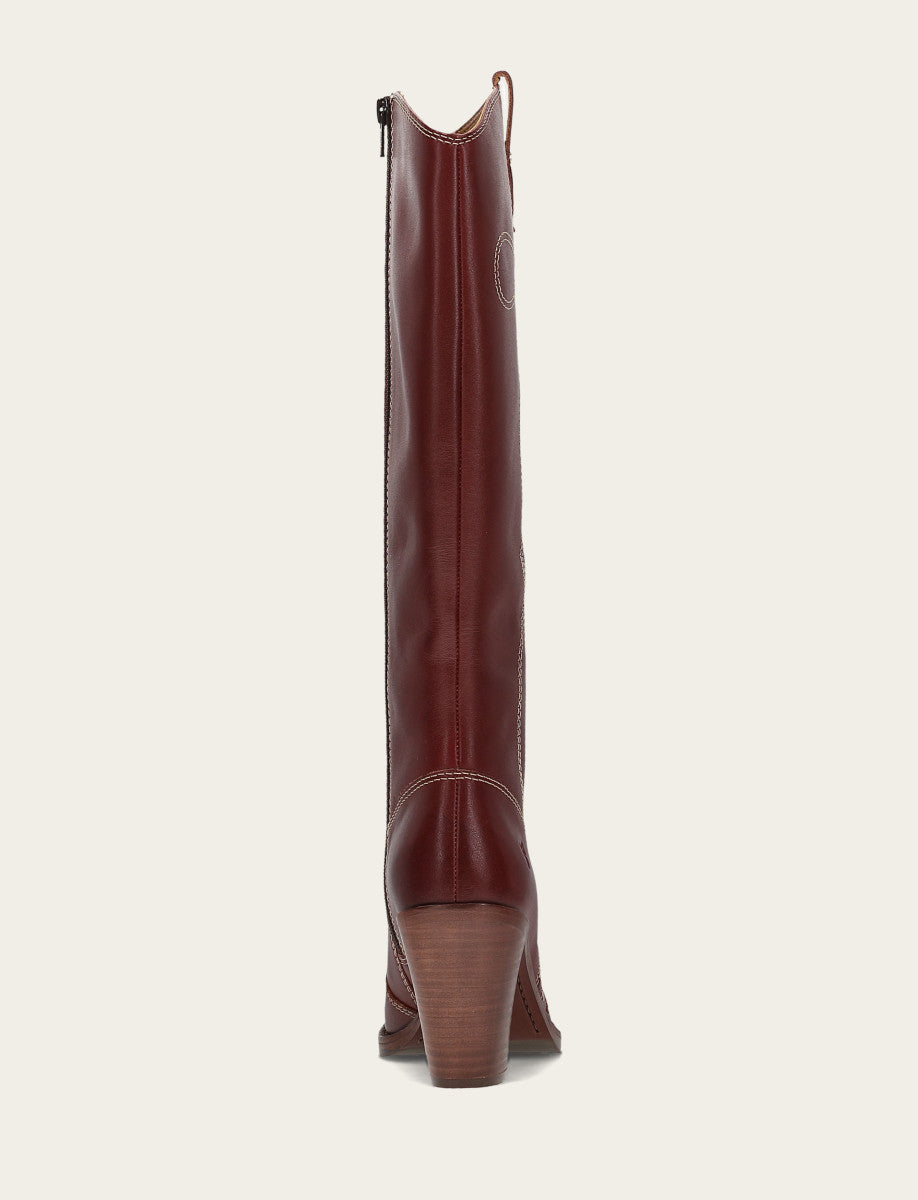 Women's Cranberry Corinne Tall Deco Stitch Boot Frye Discount