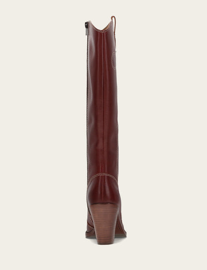 Women's Cranberry Corinne Tall Deco Stitch Boot Frye Discount