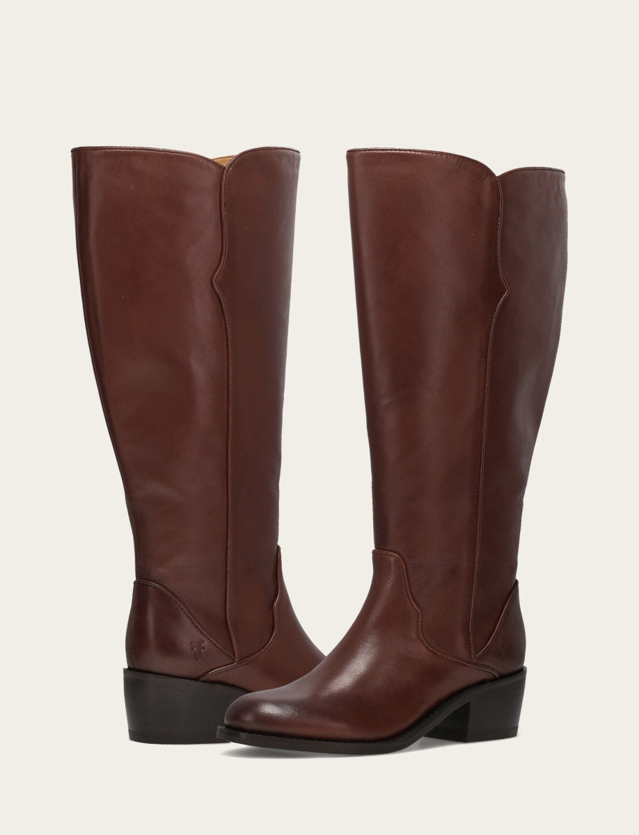 Women's Saddle Carson 2 Piping Tall Wide Calf Boot Frye Discount