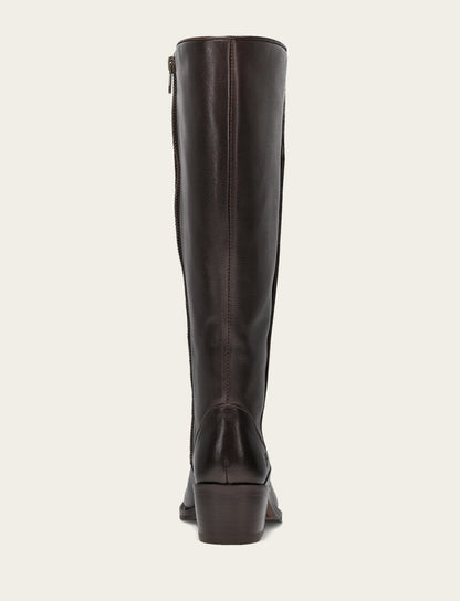 Women's Dark Brown Carson 2 Piping Tall Wide Calf Boot Frye Sale