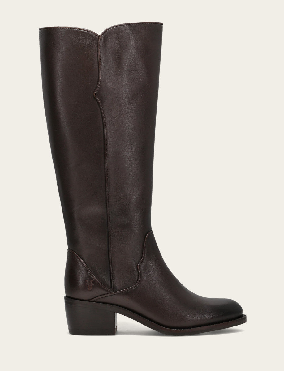 Women's Dark Brown Carson 2 Piping Tall Boot Frye For Sale