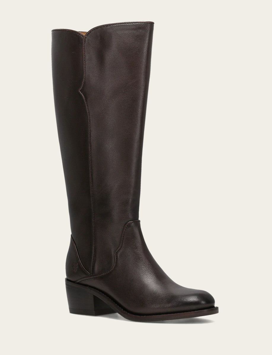 Women's Dark Brown Carson 2 Piping Tall Boot Frye For Sale