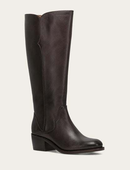 Women's Dark Brown Carson 2 Piping Tall Boot Frye For Sale
