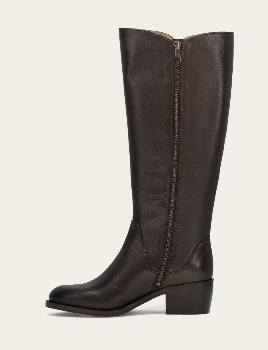 Women's Dark Brown Carson 2 Piping Tall Boot Frye For Sale