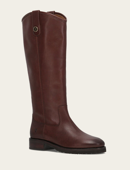 Women's Brown Melissa Lug Button Tall Wide Calf Boot Frye us