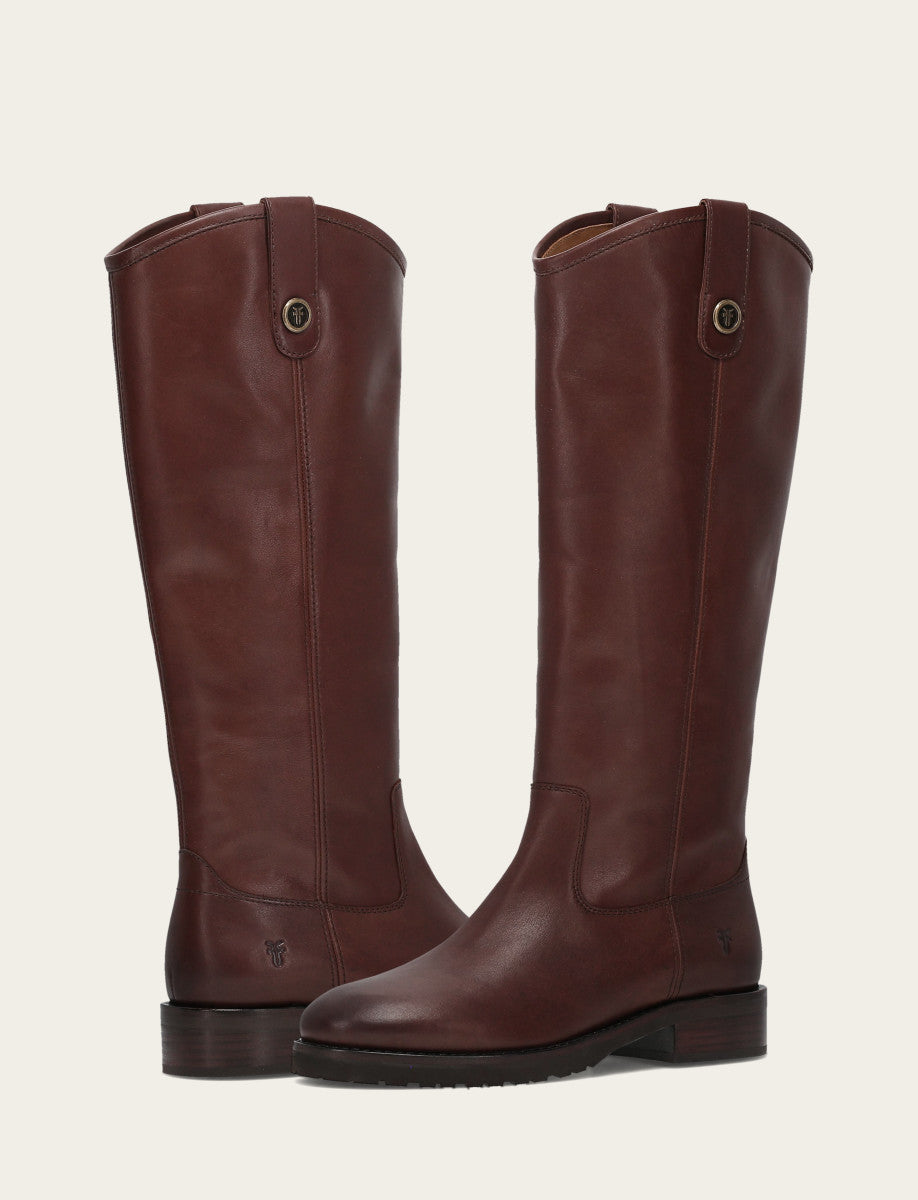 Women's Brown Melissa Lug Button Tall Wide Calf Boot Frye us