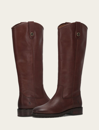 Women's Brown Melissa Lug Button Tall Wide Calf Boot Frye us