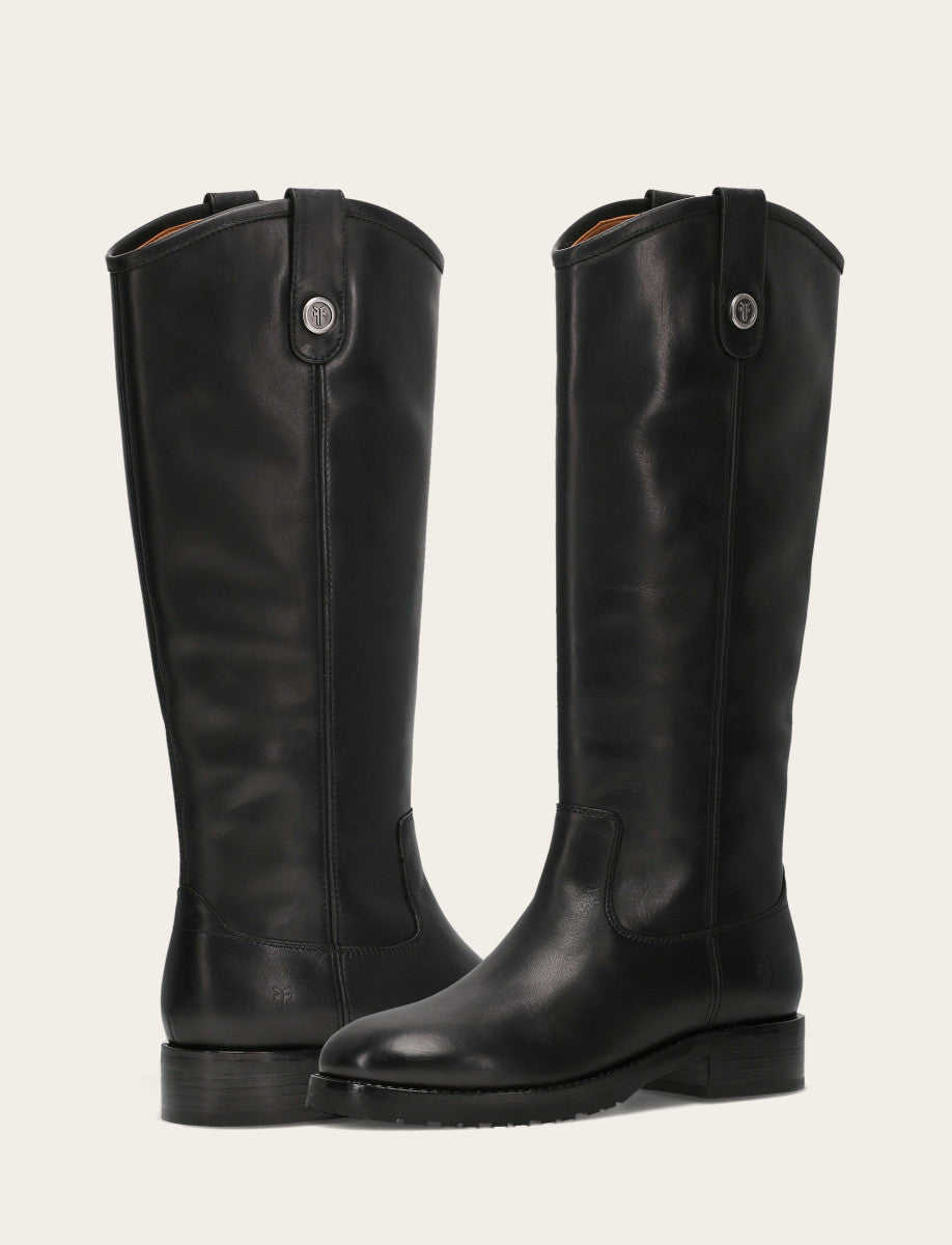 Women’s Black Wide Calf Melissa Lug Button Tall Boots | Frye Frye USA
