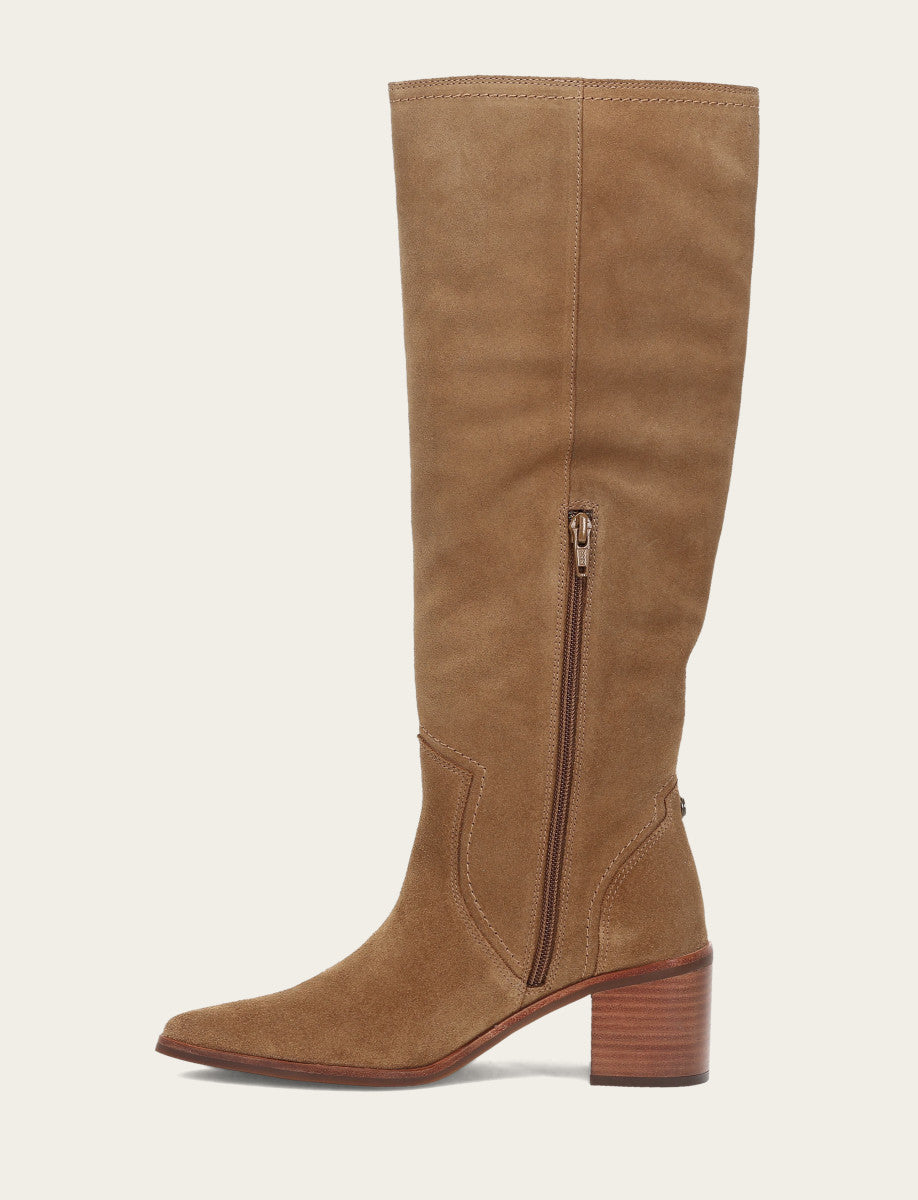 Women's Almond Sadie Softy Tall Wide Calf Boot Frye Discount