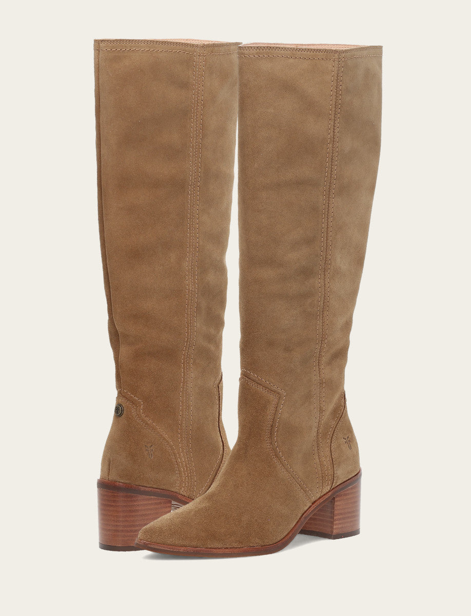 Women's Almond Sadie Softy Tall Wide Calf Boot Frye Discount