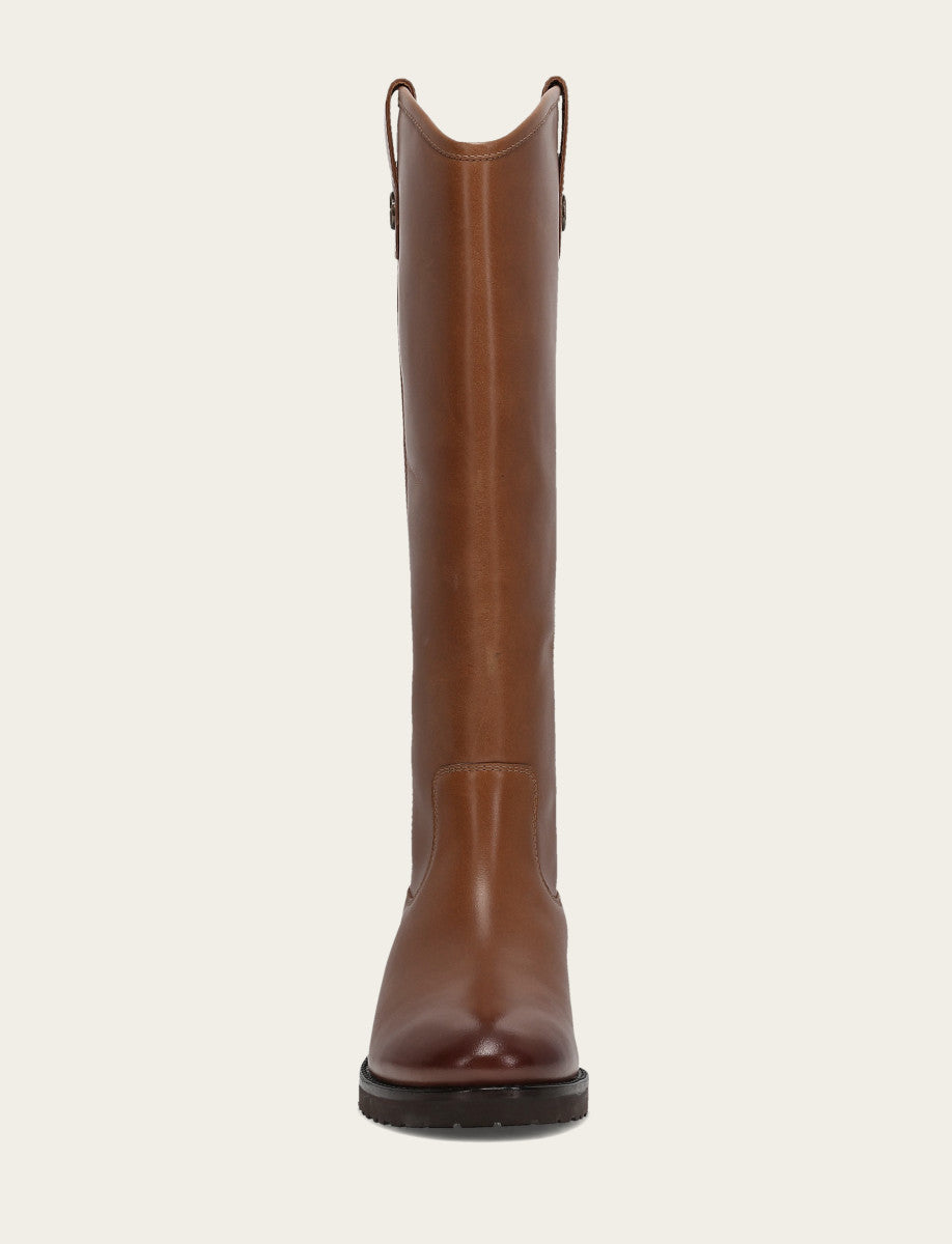 Women's Tan Melissa Lug Button Tall Boot Frye us